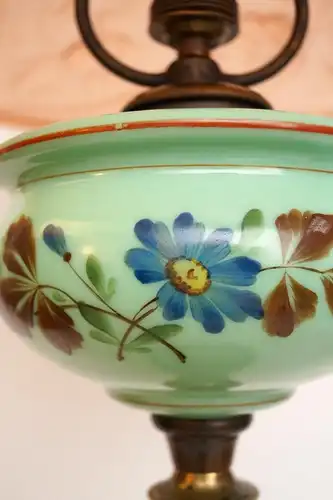 Original Jugendstil Petroleum Tischleuchte "FLOWERING" 1900 Unikat