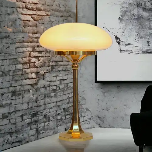 Grande lampe en laiton "VIENNA GOLD" lampe de bureau à champignons Art Deco
