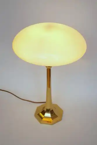 Grande lampe en laiton "VIENNA GOLD" lampe de bureau à champignons Art Deco