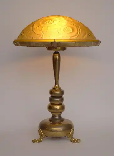 Lampe de bureau "YELLOW ROSE" unique Art Deco lampe en laiton