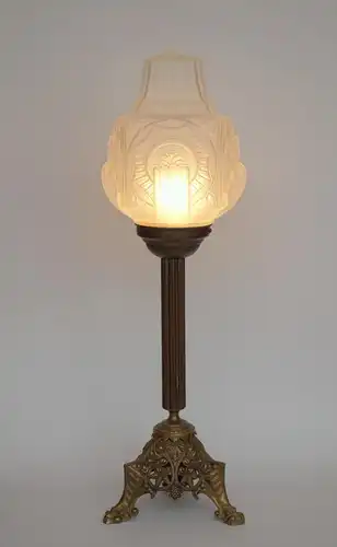 Original Art Deco Jugendstil Tischleuchte "GLOBAL SPHERE" Messinglampe 1910