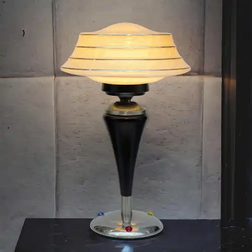 Art Deco Lampe Tischlampe "JUPITERS MOON" Sammlerstück Lampe Design Leuchte