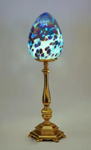 Art Deco Jugendstil Lampe Tischleuchte "DEEP BLUE" Messinglampe Einzelstück