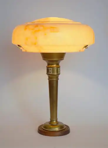 Art Deco Lampe Tischleuchte "CRISP DISC" Messinglampe Einzelstück Unikat