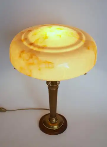 Art Deco Lampe Tischleuchte "CRISP DISC" Messinglampe Einzelstück Unikat