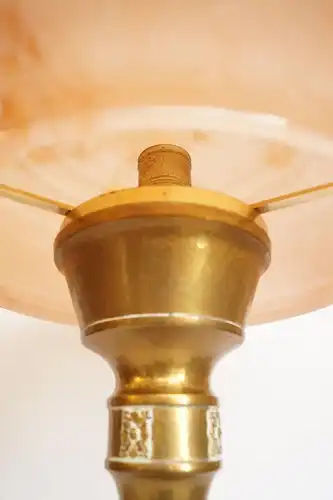 Art Deco Lampe Tischleuchte "CRISP DISC" Messinglampe Einzelstück Unikat