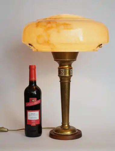 Art Deco Lampe Tischleuchte "CRISP DISC" Messinglampe Einzelstück Unikat