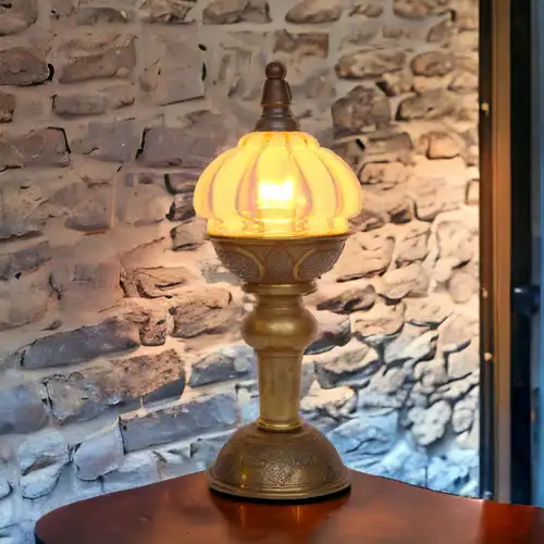 ART DECO Tischlampe "EGYPT TOWER" Messing Einzelstück Sammler Lampe