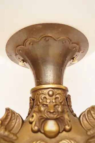 Art Déco Lampe Bodenleuchte "PEGASUS" Stehlampe Bronze 64 cm Unikat