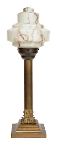 Original Art Deco Tischlampe "WESTLAKE" Unikat Lampe Skyscraper Bankerlampe