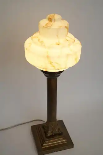 Original Art Deco Tischlampe "WESTLAKE" Unikat Lampe Skyscraper Bankerlampe