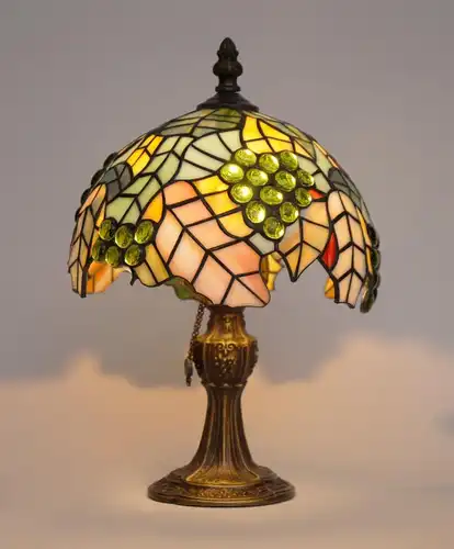 Sehr zierliche Jugendstil Tiffanyleuchte "GRAZ" Tischlampe Lampe Tiffany