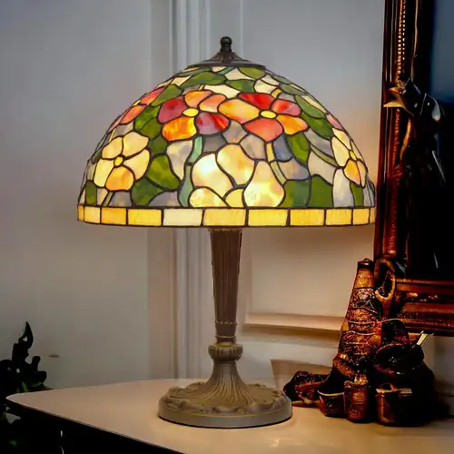 Jugendstil Tiffanyleuchte "LINZ" Tischlampe Lampe Tiffany