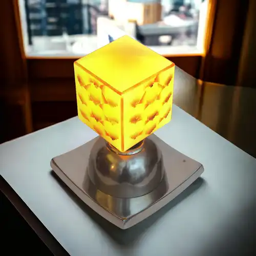 Art Deco Tischlampe "DECO CUBE" Unikat Einzelstück Schreibtischleuchte Leuchte