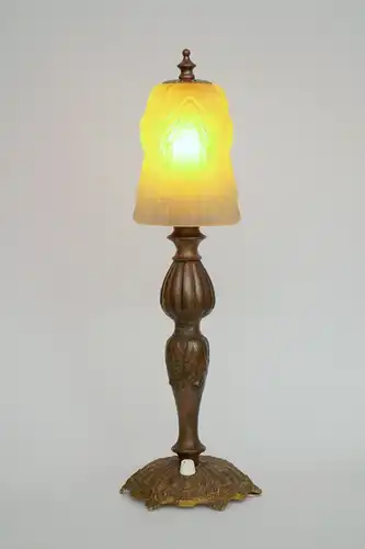 Jugendstil Art Déco Tischleuchte "DECO TORCH" Messinglampe Berlin Unikat