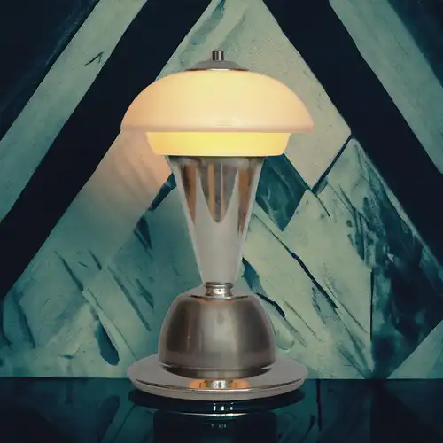 Space Age Design Tischleuchte "SOLARIS" Sputnik Lampe Unikat Chrom Schreibtisch