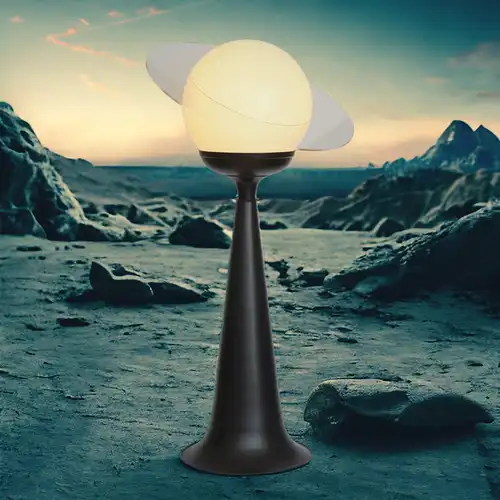Space Design 70er Tischleuchte "SATURN 13" Bodenlampe Stehlampe Sputnik Lampe