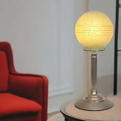 Art Deco Tischlampe "MOON" antikes Opalglas Schreibtischlampe zierlich Leuchte