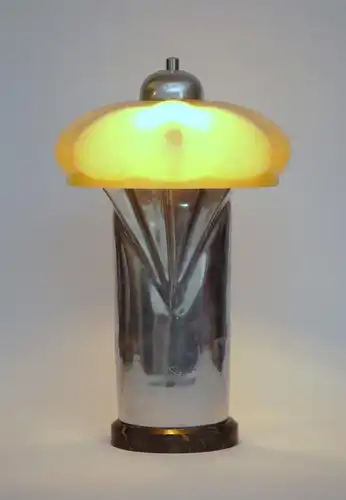 Art Deco Tischlampe "SIRIUS" Unikat Tischleuchte zierlich antikes Opalglas