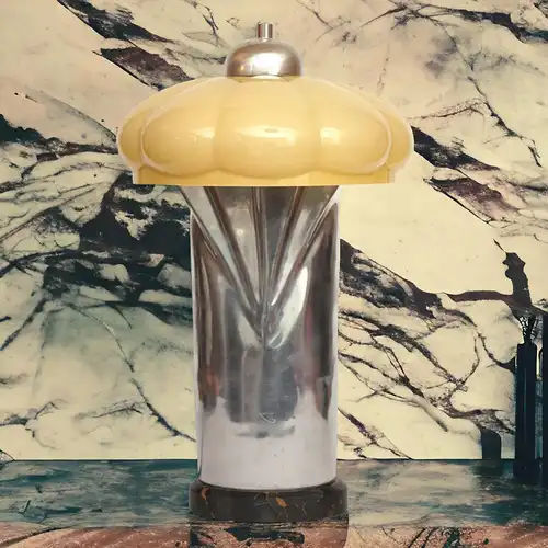 Art Deco Tischlampe "SIRIUS" Unikat Tischleuchte zierlich antikes Opalglas