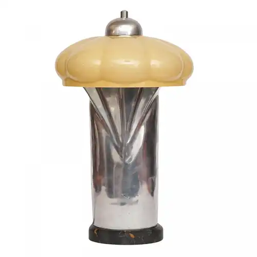 Art Deco Tischlampe "SIRIUS" Unikat Tischleuchte zierlich antikes Opalglas