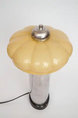 Art Deco Tischlampe "SIRIUS" Unikat Tischleuchte zierlich antikes Opalglas