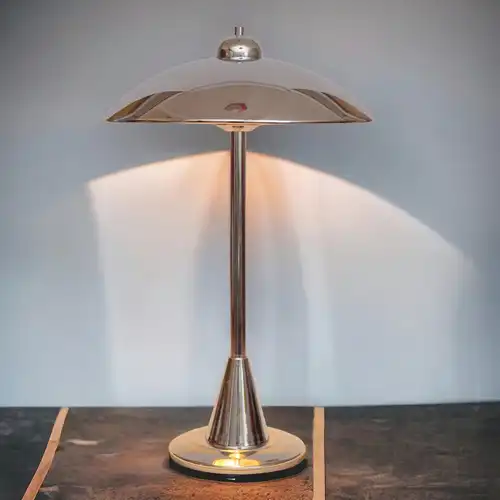 Chrom Bauhaus Schreibtischlampe "SILVER SURFER" Midcenturymodern Leuchte Unikat