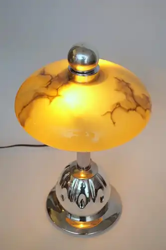 Chrom Art Deco Lampe "SILVER MOON" Unikat Schreibtischleuchte Lampe Berliner