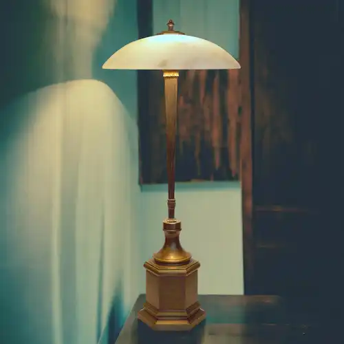 Einzigartige Art Deco Tischleuchte "PARIS" Messinglampe Unikat