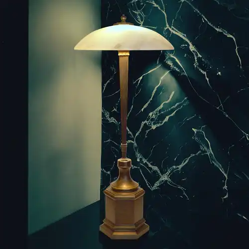 Einzigartige Art Deco Tischleuchte "PARIS" Messinglampe Unikat