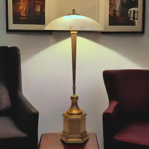 Einzigartige Art Deco Tischleuchte "PARIS" Messinglampe Unikat