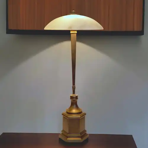 Einzigartige Art Deco Tischleuchte "PARIS" Messinglampe Unikat