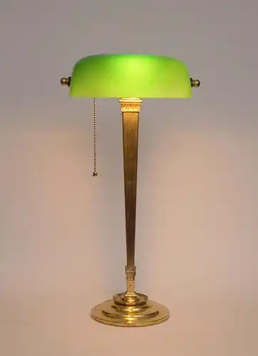 Art Deco Messinglampe "BERLINER" Bankerleuchte Unikat Schreibtisch Einzelstück