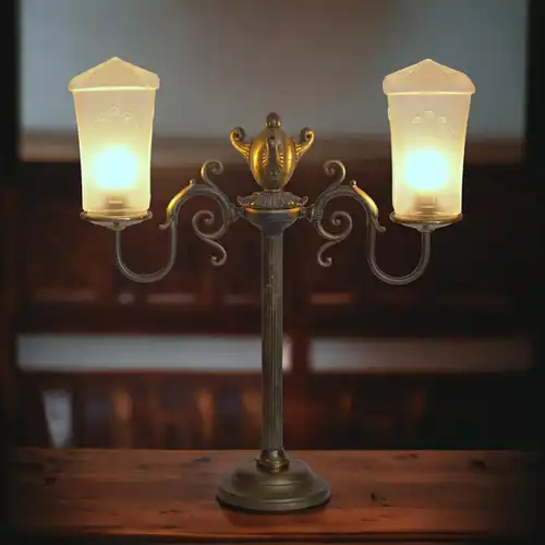 Lampe de lecture Art Nouveau "HOGWARTS" Lumières en laiton Unikat collectionneurs