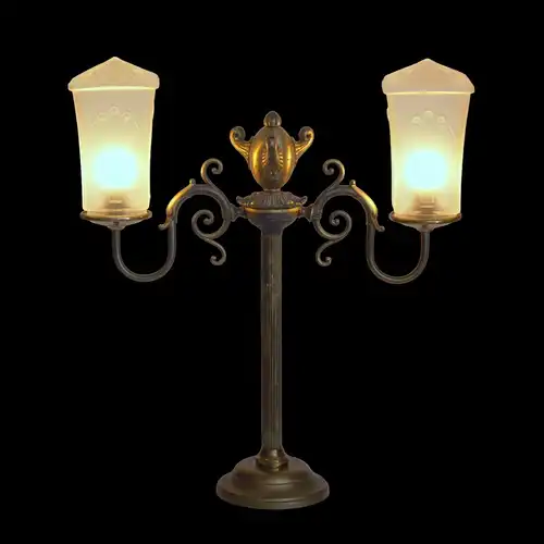 Jugendstil Lampe Leselampe "HOGWARTS" Messinglampe Unikat Sammler