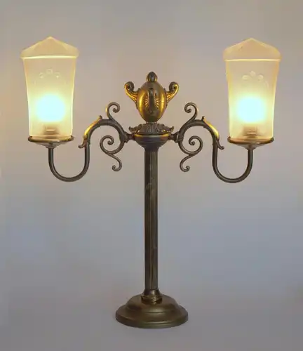 Jugendstil Lampe Leselampe "HOGWARTS" Messinglampe Unikat Sammler