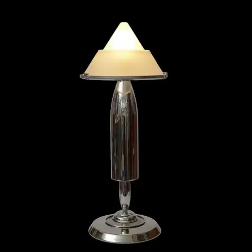 Design Lampe Tischleuchte "SILVER TURBINE" Art Déco Retro Mid Century Unikat