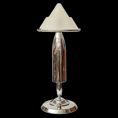 Design Lampe Tischleuchte "SILVER TURBINE" Art Déco Retro Mid Century Unikat