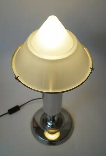 Design Lampe Tischleuchte "SILVER TURBINE" Art Déco Retro Mid Century Unikat
