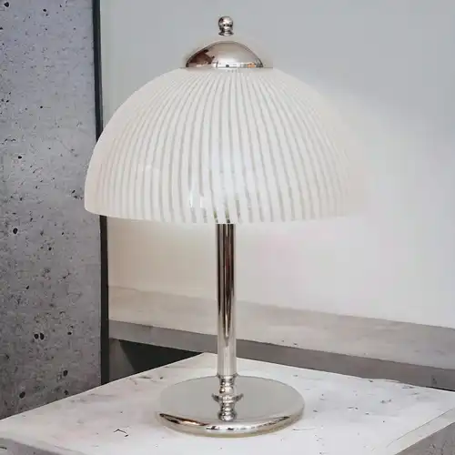 Chrom Lampe Schreibtischeuchte Tischlampe 1970er- 1980er Bauhaus Leuchte