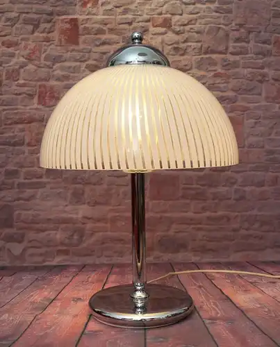 Chrom Lampe Schreibtischeuchte Tischlampe 1970er- 1980er Bauhaus Leuchte