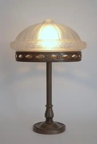 Art Deco Lampe Schreibtisch Leuchte "GERMANIA" 1920 Messingleuchte original