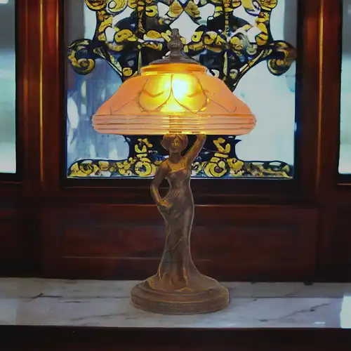 Lampe de personnage Art Nouveau "FLORENCE" lampe de table en laiton lampe unique
