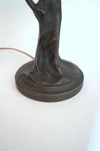 Jugendstil Figurenlampe "FLORENCE" Tischleuchte Messinglampe Unikat Einzelstück