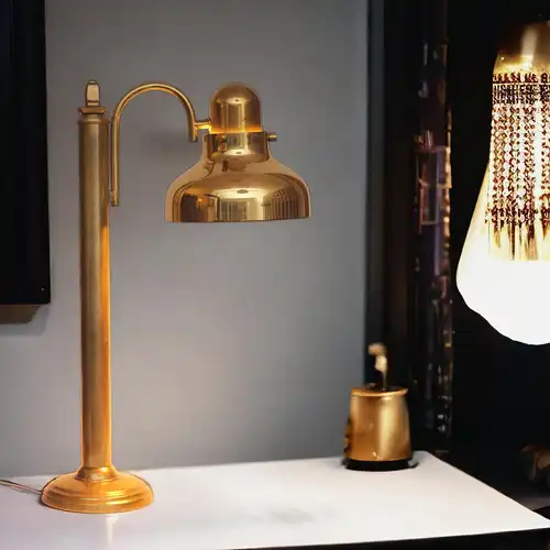 Bauhaus Kontor Lampe de travail "FUNCTIONAL CRANE" Unité unique lampe en laiton Berlin