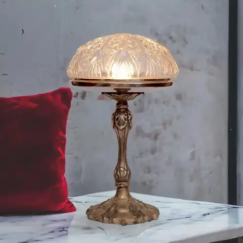 Art Nouveau Lampe champignon "ORNMENTIC" Lumpe Unikat simple lampe en laiton Berlin