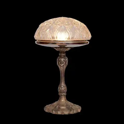 Art Nouveau Lampe champignon "ORNMENTIC" Lumpe Unikat simple lampe en laiton Berlin