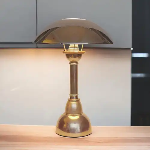 Bauhaus Art Deco Schreibtischlampe "CHEMNITZ" Opalglas Midcenturymodern