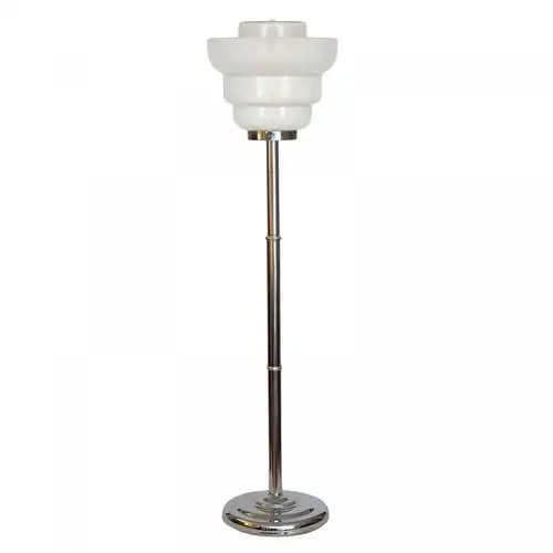 Bauhaus Stehlampe Space Age Chrom Unikat Opalglas Stehleuchte Midcenturymodern