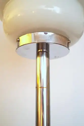 Bauhaus Stehlampe Space Age Chrom Unikat Opalglas Stehleuchte Midcenturymodern